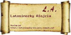 Latosinszky Alojzia névjegykártya